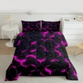 thumbnail image 2 of Manfei Neon Pink Honeycomb Queen Comforter Set, Abstract Geometric Bedding Comforter Set, Teens Boys Girls Kids Reversible Bedding Set, Ultra Soft Home Decor, 3pcs, 2 of 8