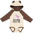 thumbnail image 3 of Inktastic My Yaya Loves Me Unicorn Girls Long Sleeve Baby Bodysuit, 3 of 5