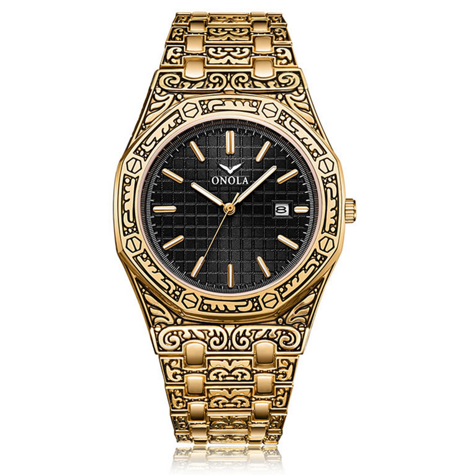 ONOLA Men s Quartz Watch with Stainless Steel Strap 3ATM Vintage Classic Wristwatch Walmart