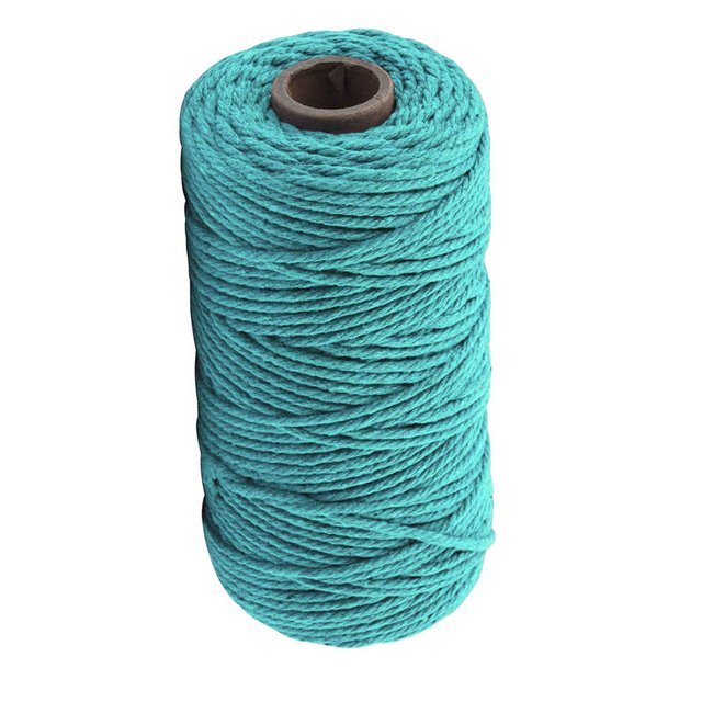 Cuerda de algodón hecha a mano, 3 mm de diámetro, de un solo color, tejidas para manualidades, cuerdas de 100 m, azul lago 1 Rollo sidaley HA5320-11B