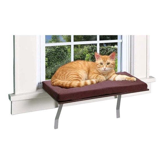 Cat Window Perch - Sunny Kitty Window Sill Shelf with Fleece Cushion