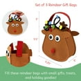thumbnail image 2 of Wrapables Felt Reindeer Gift Bags, Holiday Decorations (Set of 3), 2 of 10