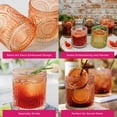 thumbnail image 5 of Kate Aspen Ribbed Retro Arch Floral Rose Gold Drinking Glasses – 10 Oz Vintage Textured Glassware Tumblers For Cocktails, Juice & Water, Tea – Hostess & Housewarming Gift (Set Of 6), 5 of 8