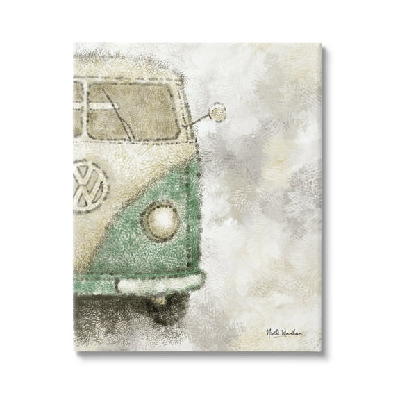 Stupell Industries Abstract Vintage Minibus Transportation Painting Gallery Wrapped Canvas Print Wall Art, 16 x 20