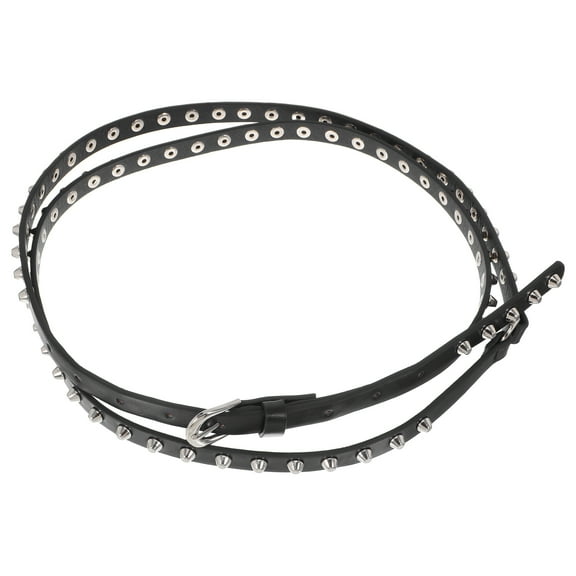 LULULION Black Studded Rivet Belt Punk Style 1Pack
