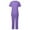 Purple, variant on Luxalzxs Scrubs for Women Set Short Sleeve Solid Color V-Neck Nursing Uniform Suit Loose Medical Uniform Suit with Pockets