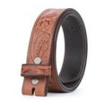 thumbnail image 2 of Western Leather Belt Without Buckle – Hand-Tooled Full-Grain Cowboy Belt Strap for Men’s & Women’s Casual Wear, Plus Sizes Available, 2 of 6