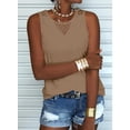 thumbnail image 2 of Langwyqu Summer Sleeveless Lace Stitching Women Tank Tops Cami Shirt, 2 of 5