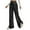 Black, variant on COMOREBI Full Length Pants for Women Black Women's Solid Corduroy Splicing Slit Hem Trousers L