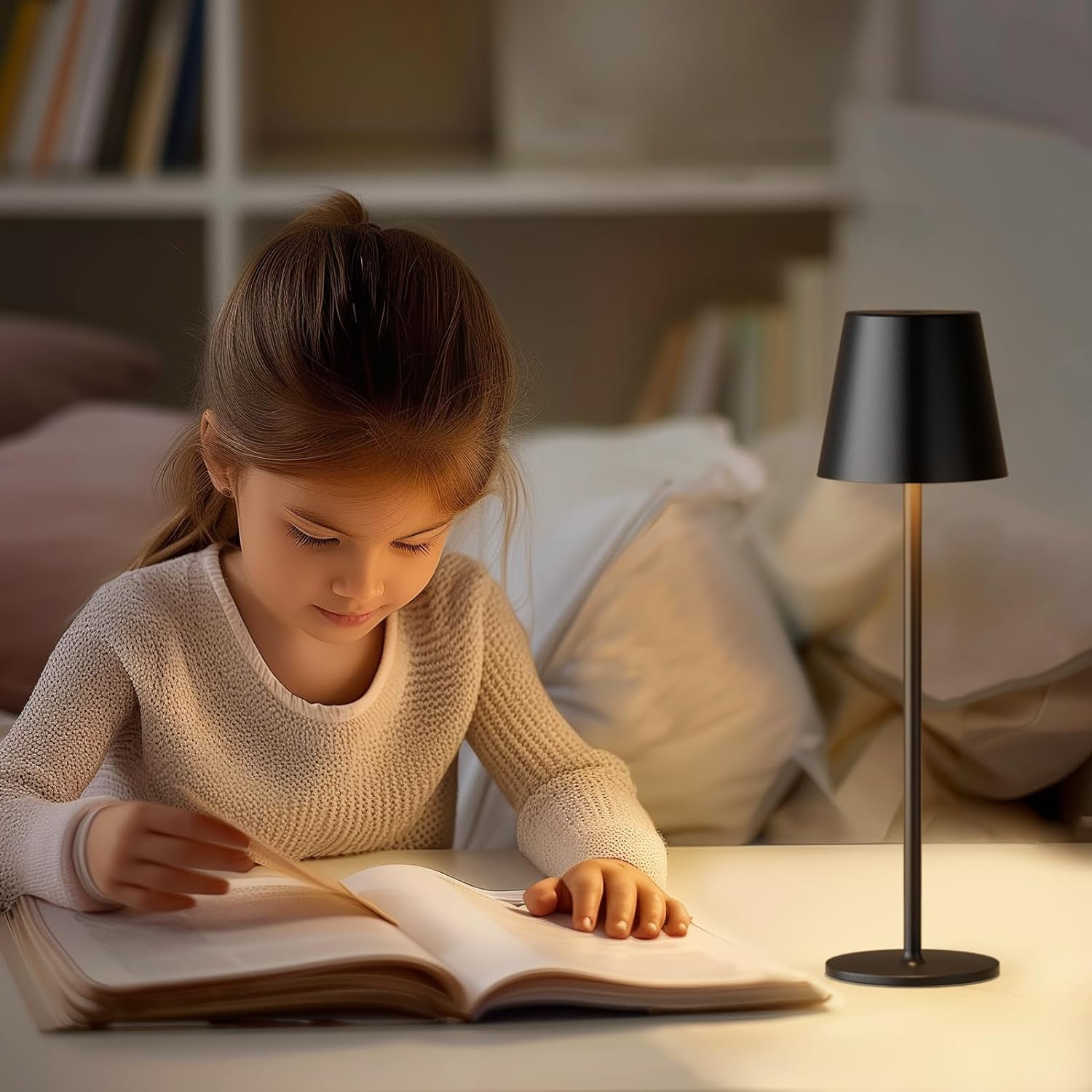 Set Of 2 Rechargeable Bedside Lamps - 300 Lumen, 3 Color Temps, Stepless Dimming, Touch Control, 360° Head