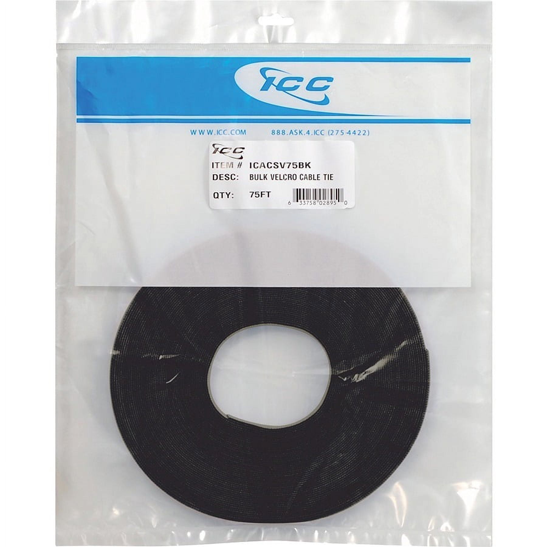 Velcro Tie Bulk 75' - Black