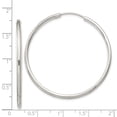 thumbnail image 4 of Auriga Fine Jewelry 925 Sterling Silver Polished 2mm Hoop Earrings for Women, 4 of 6