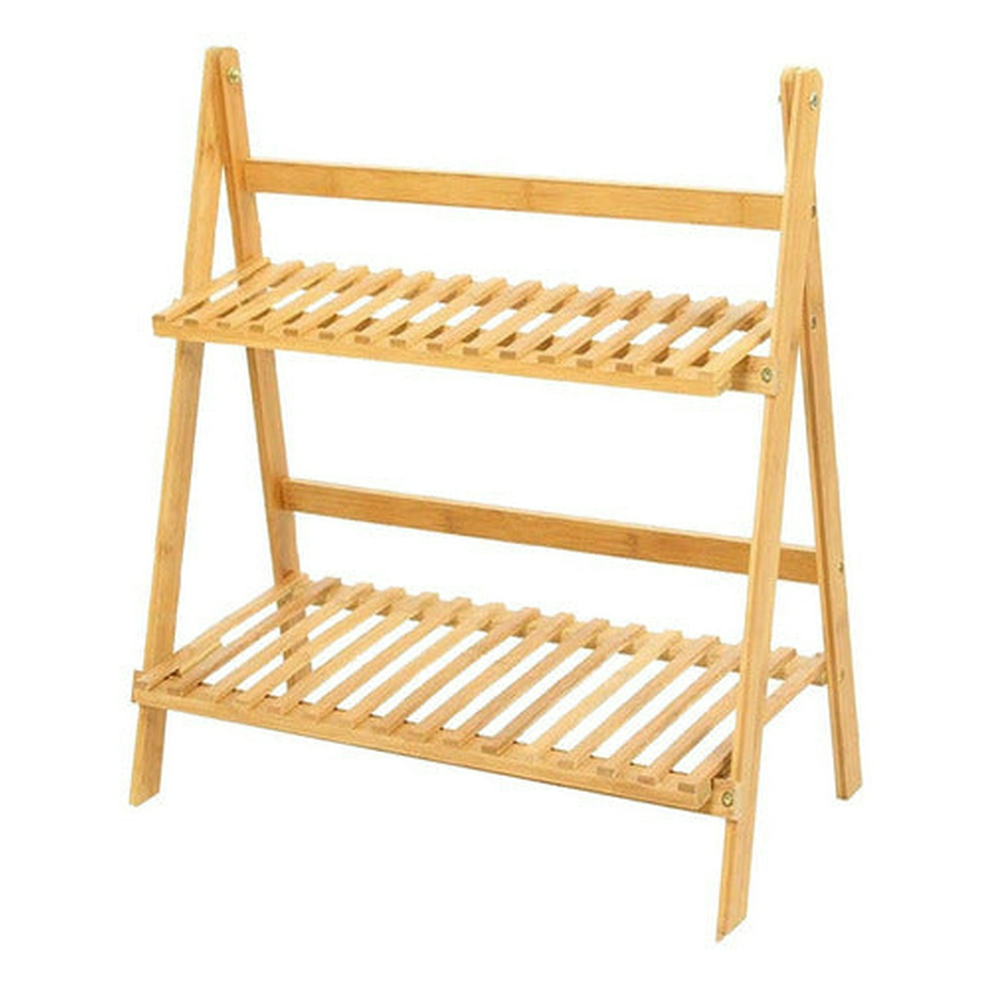 Estante De Bambú Para Macetas Jardín 2 Niveles