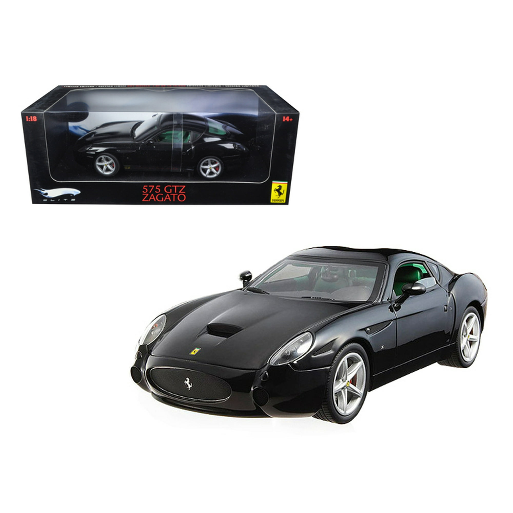 Hot wheels Ferrari 575 GTZ Zagato Elite Black 1/18 Diecast Model