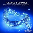 thumbnail image 2 of 66 FT 200 LED Silver Wire String Lights Fairy String Lights Battery Operated Waterproof 8 Modes LED String Lights with Remote Control Decor for Christmas Wedding Party Blue 2Pack, 2 of 8