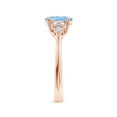 thumbnail image 3 of Angara Natural 1 Ct. Aquamarine with Diamond Classic Ring in 14K Rose Gold for Women (Ring Size: 6), 3 of 10