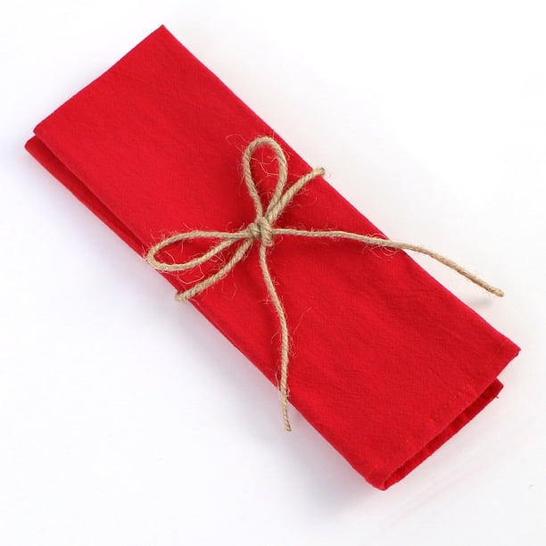 Nvzi Servilletas de algodón, 2 piezas, servilletas de tela suaves para la cena, 11,81" × 17", servilletas de mesa rústicas para decoración de mesas de bodas y fiestas, color rojo