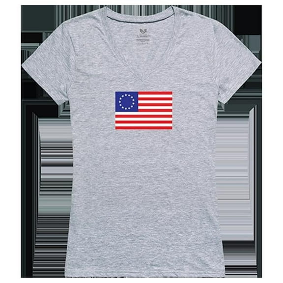 Betsy Ross 2 Graphic V-Neck T-Shirt, Heather Gray - 2XL