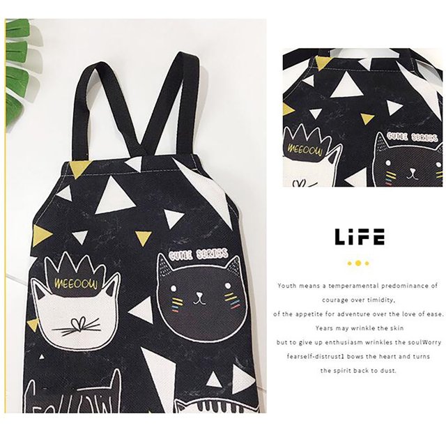 RKSTN Waterproof Apron Kitchen Household Daily Use Cotton and Linen Sleeveless Apron Kitchen Gadgets