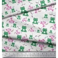 thumbnail image 3 of Soimoi Rayon Crepe Fabric Floral & Frog Cartoon Print Fabric by The Yard 46 Inch Wide, 3 of 3