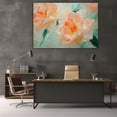 thumbnail image 6 of Mudket Framed Canvas Wall Art Blush Peach Peony Flower Mint Green Background Prints Wall Decor Floral Print Ready to Hang for Living Room Bedroom Farmhouse Decor - 12"L x 8"W, 6 of 10