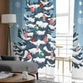 thumbnail image 6 of Sky Blue Christmas Sheer Curtains 108 Inches Long, Snowman Pine Tree Ball Snowflakes Light Filtering Window Curtains for Living Room, Rod Pocket Voile Sheer Curtain Drapes, 52"Wx108"L, 2 Panels, 6 of 9