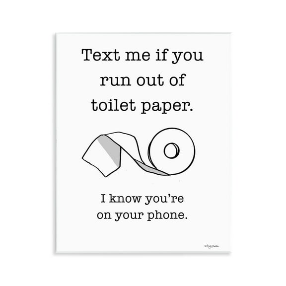 Stupell Industries Text Me for Toilet Paper Typography Painting Unframed Art Print Wall Art, 11 x 14