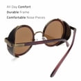 thumbnail image 6 of Black Old School Funky Goth Steampunk Side Shield Mens Womens Round Sunglasses, 6 of 7