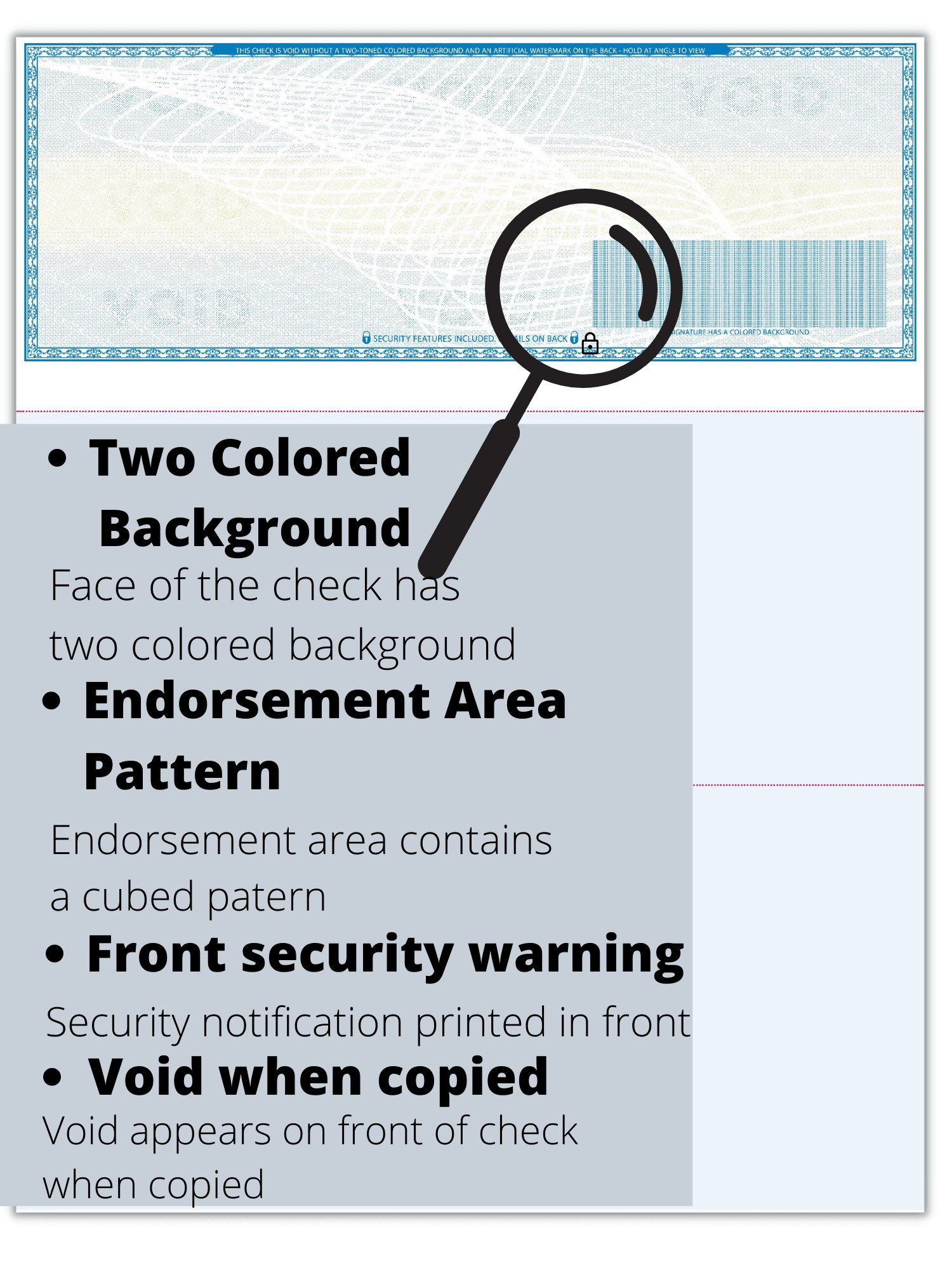 Compuchecks 2000 High Security Blank Check Stock - Checks on Top Two Perforated Vouchers on Bottom Compatible with QuickBooks, & Laser or Inkjet Printers, Check Paper Weight # 70 (Light Blue Art Deco)