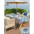 thumbnail image 5 of Rectangle Outdoor Tablecloth With Umbrella Hole And Zipper– Blue Coastal Nautical Waterproof Patio Table Cover for Party, Picnic, Backyard, 54"x80" , Life Is Better at The Beach Farmhouse, 5 of 8