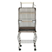 20" Open Top Parrot Cage with Stand - Antique Copper