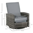 thumbnail image 2 of Outdoor Swivel Recliner Chair, Patio Chairs Wicker Swivel Rocker with Reclining Backrest, Lifting Footrest, 360° Rotating Basic and Water Resistant Cushions, Rocking Chair for Patio, Grey, 2 of 7