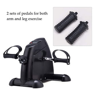 Mini Exercise Bike Pedal Exerciser Portable Cycle Lightweight with Two Pedals for Legs and Arms Exerciser