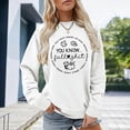 thumbnail image 2 of Women Long Sleeve Sweatshrts 2025 Fall Novelty Print Crewneck Tunic Tops Trendy Casual Comfy Relaxed Fit Pullover Blouses White S, 2 of 4