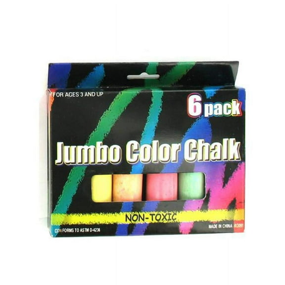 Bulk Buys KO091-48 Assorted Colored Jumbo Chalk - Case of 48