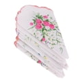 thumbnail image 4 of DYNWAVE Women Durable Floral Wedding Cotton Hankies, White, (10 Pack), 4 of 8