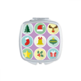 thumbnail image 1 of Circle mas Tree Green Illustration Square Mirror Portable Compact Pocket Makeup Double Sided Glass, 1 of 3