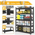 thumbnail image 5 of COOKCOK 5-Tier Garage Shelving, Adjustable Metal Storage Shelf, 2200LBS Heavy Duty Storage Shelves, Ideal for Garage, Warehouse, or Home Organization, 39.4" x 19.7" x 63", Black, 5 of 9