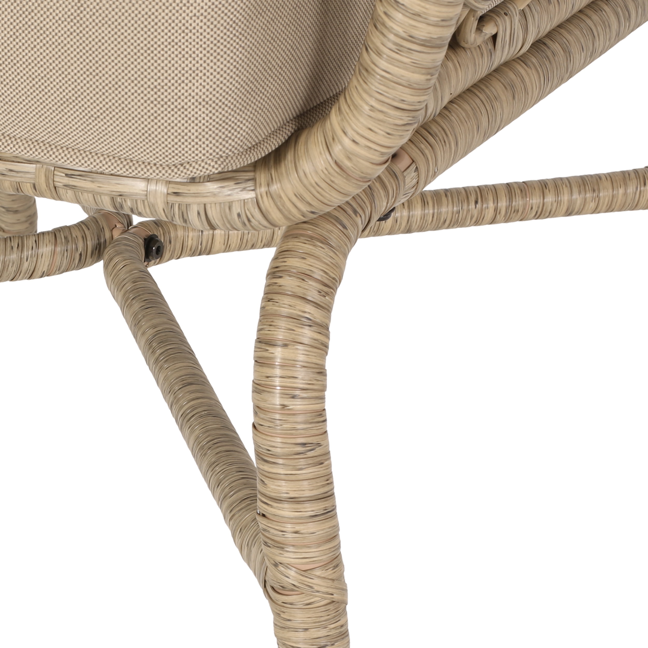 Montserrat Wicker Outdoor 3 Piece Chat Set with Cushions, Light Brown and Beige