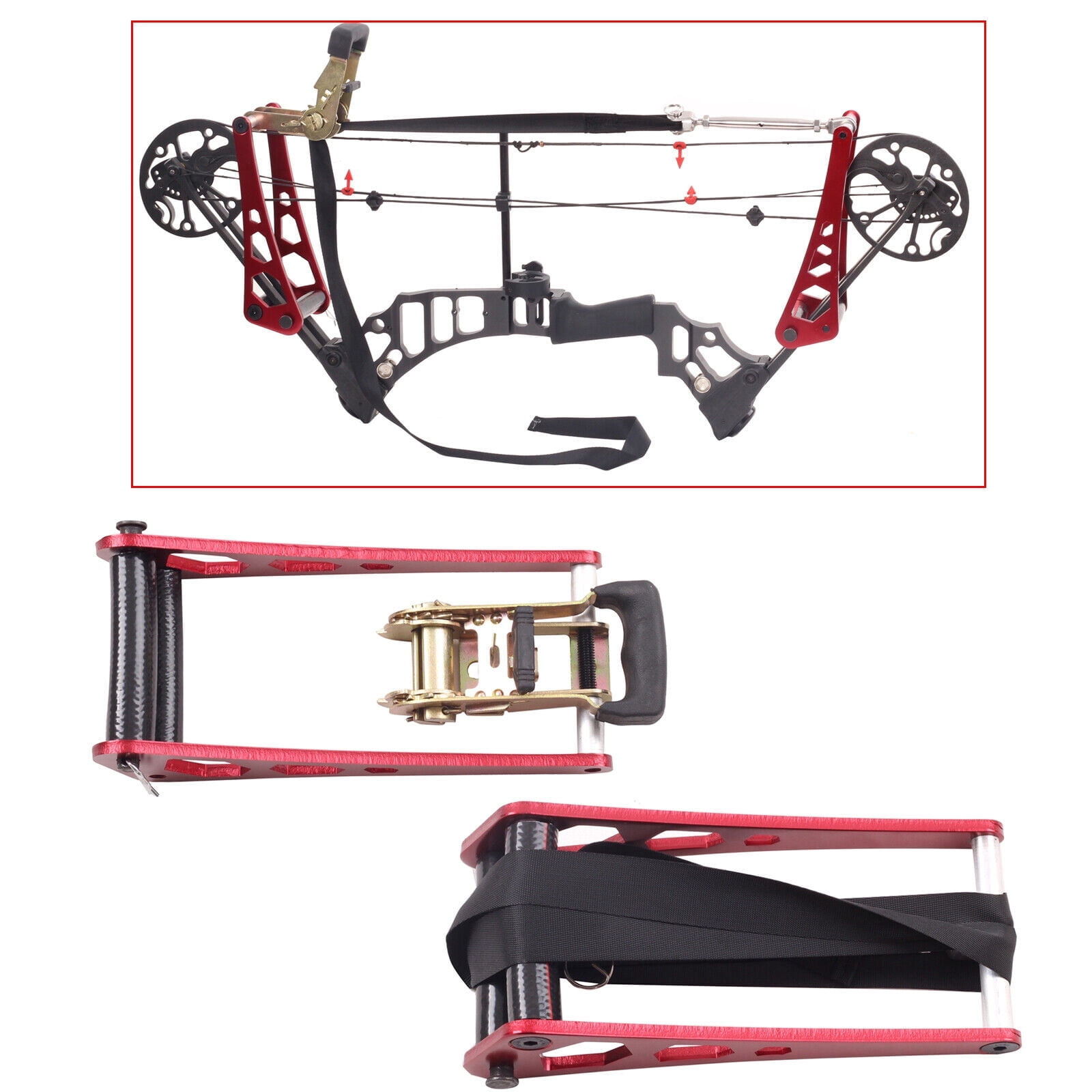2pcs Compound Bow Open Accessories Aluminum alloy Ratchet-Loc Press Kit Red