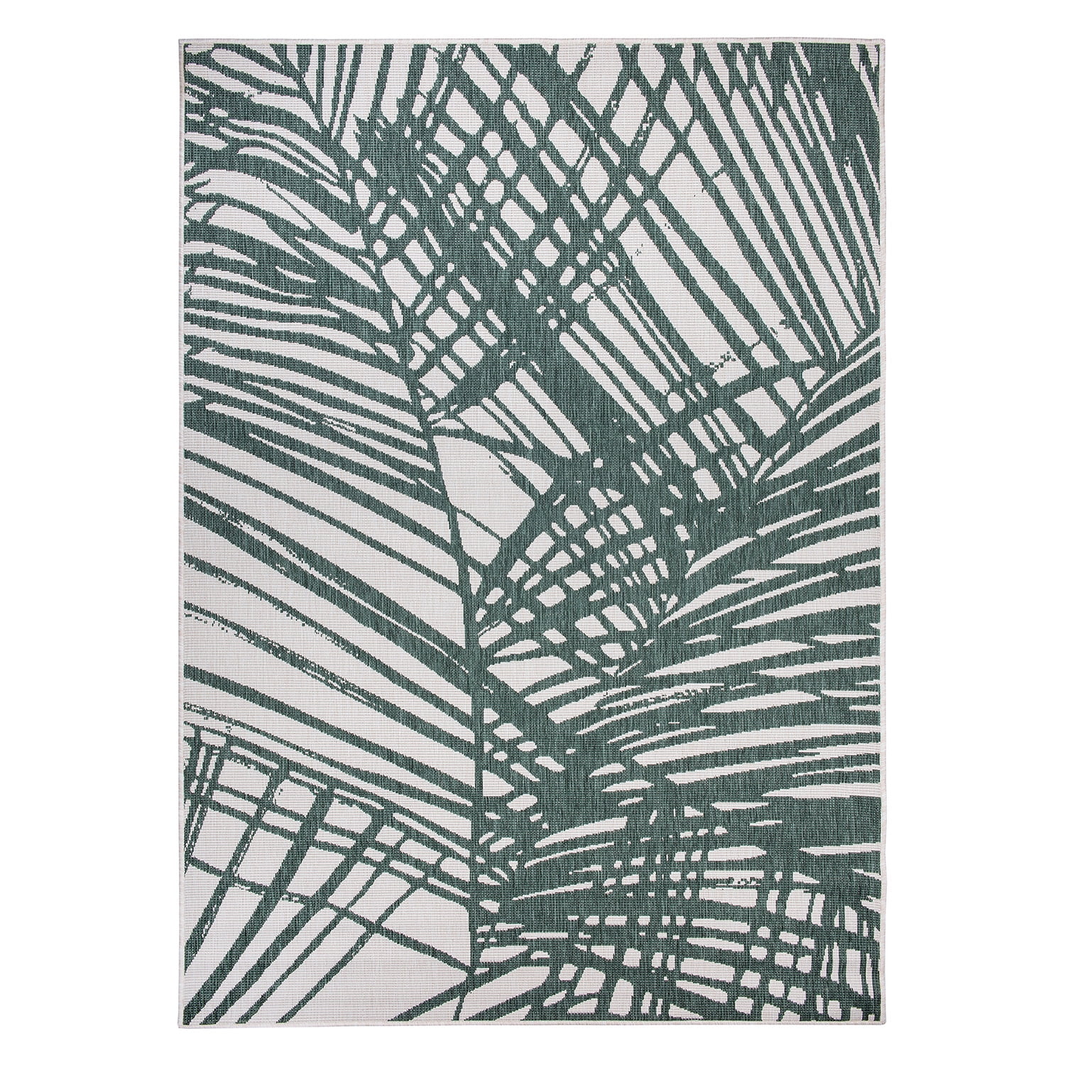World Rug Gallery Contemporary Nature Inspired Tropical Leaves Reversible Indoor/Outdoor Area Rug - Green 5'x7'