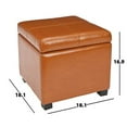 thumbnail image 4 of Safavieh Elizabeth Pouf de Rangement en Cuir de Hêtre en Selle, 4 of 5