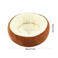 thumbnail image 3 of Kbndieu Warm Washable Cat Bed & Dog Bed, Semi-closed Foldable Bed for Small Medium Large Pets, Soft Plush Premium Cotton No Deformation Pet Bed on Clearance, Multipleon (15", Brown), 3 of 6