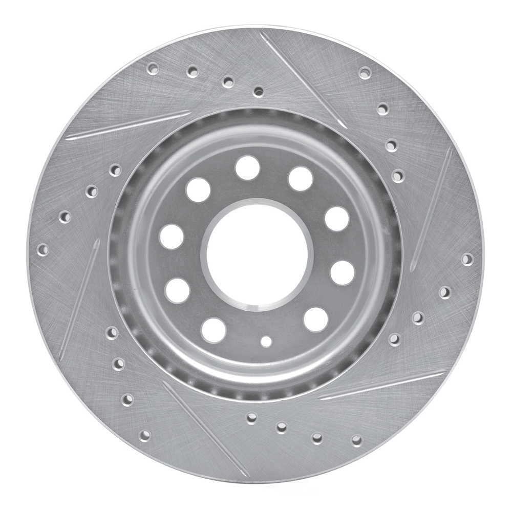 Dynamic Friction Company 631-74032L DFC Brake Rotor - Drilled And Slotted - Silver