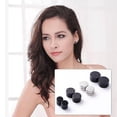 thumbnail image 1 of 6mm 1 par de pendientes magnéticos góticos de acero inoxidable, pendientes redondos, plata, oro, negro, Unisex, 1 of 3