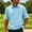 Light Blue, variant on Breathable Shirt for men with Polo Collar and Button Front, Lightweight Breathable Shirt for Summer Office Days Business Casuals Golf Outings DinnerDaily Commutes Work Wear Army Green L