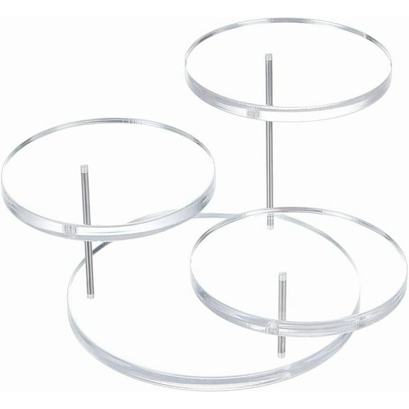 3-Tier Round Acrylic Finger Ring Riser Display Stands Ring Organizer Holder Clear Finished Product: 13.5x14.5x7.6cm about 7pcs/set