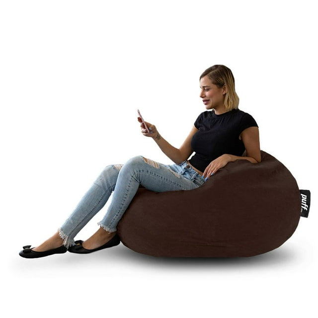 Sillón Puff Mediano Gamuza Chocolate Puff MX