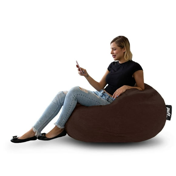 Sillón Puff Mediano Gamuza Chocolate Puff MX