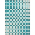 thumbnail image 2 of Addison Rugs Chantille Indoor/Outdoor Transitional Squares Teal Washable Rectangle Rug, 5' x 7'6", 2 of 6
